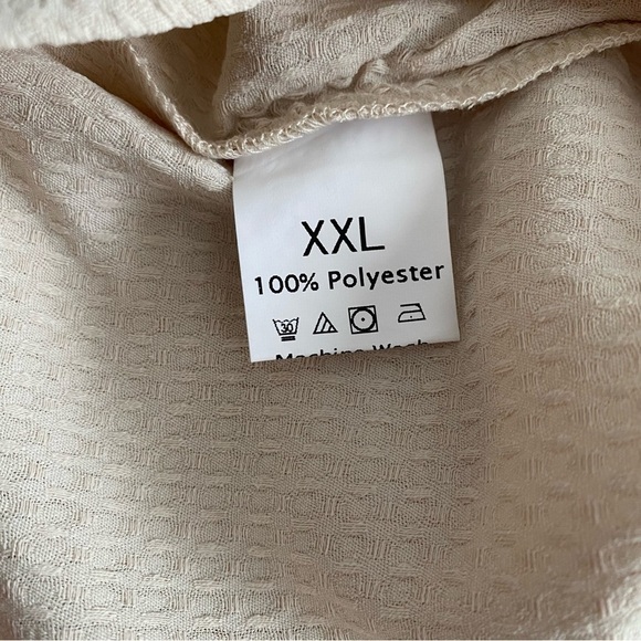 NEW 2pc Outfit Waffle Knit Tee & Tie Front Shorts Beige Size 2X - Picture 8 of 10